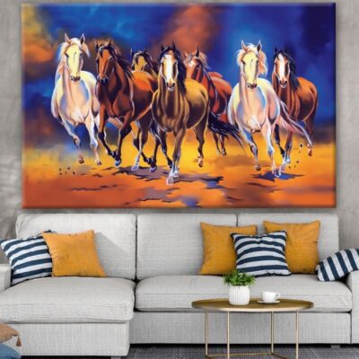 Colourful Horses Running Painting Print 100% Australian Made