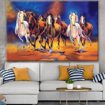 Colourful Horses Running Painting Print 100% Australian Made