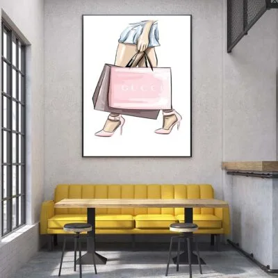 Luxury Pink Heels Fashion Art Design Home Decor Premium Quality Poster Print Choose Your Sizes