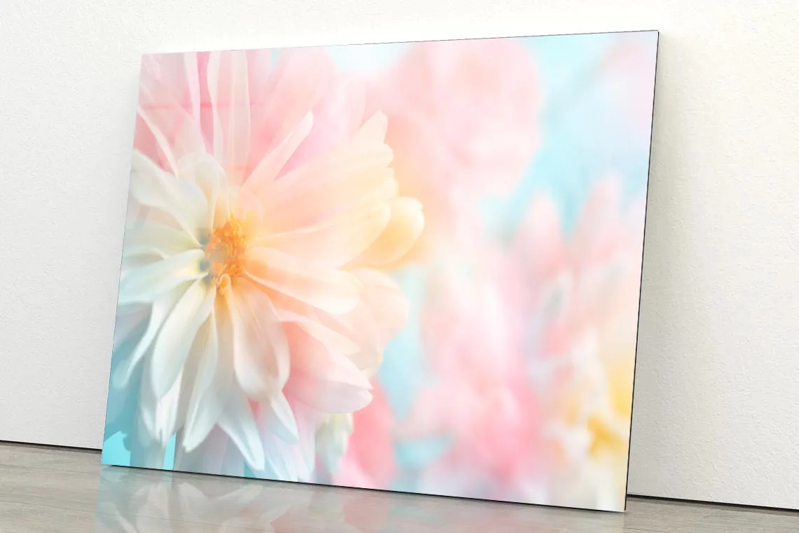 Flowers With Soft Colored Filters Applied, That Are Suitable for Usage as Background Acrylic Glass Print Tempered Glass Wall Art 100% Made in Australia Ready to Hang