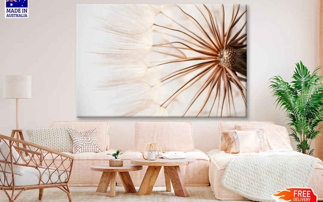 Close Up of a Dandelion with Seeds Wall Art Decor 100% Australian Made