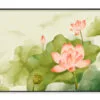 Painting Of a Pink Lotus Flower and Green Leaves Home Decor Premium Quality Poster Print Choose Your Sizes - Image 3