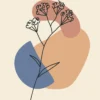 Abstract Shapes & Flower Plant Design Print 100% Australian Made - Image 3