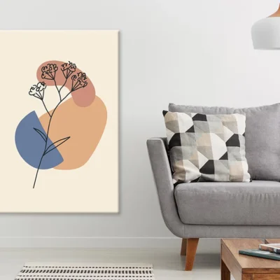 Abstract Shapes & Flower Plant Design Print 100% Australian Made