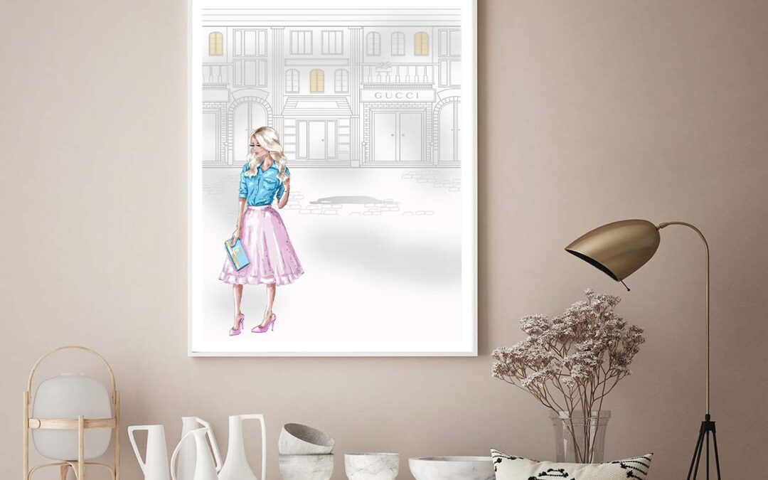 Stylish Woman with Fashion Store Design Home Decor Premium Quality Poster Print Choose Your Sizes