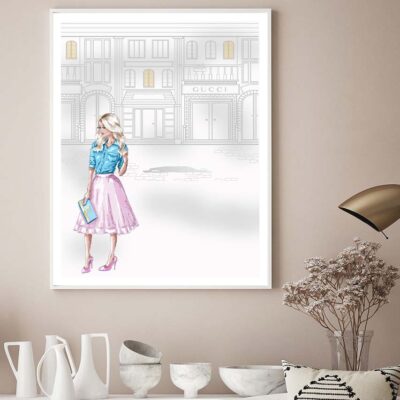 Stylish Woman with Fashion Store Design Home Decor Premium Quality Poster Print Choose Your Sizes