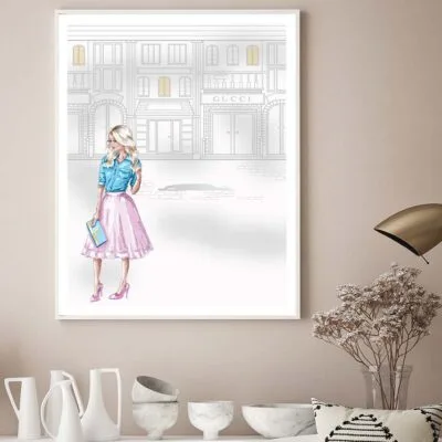 Stylish Woman with Fashion Store Design Home Decor Premium Quality Poster Print Choose Your Sizes