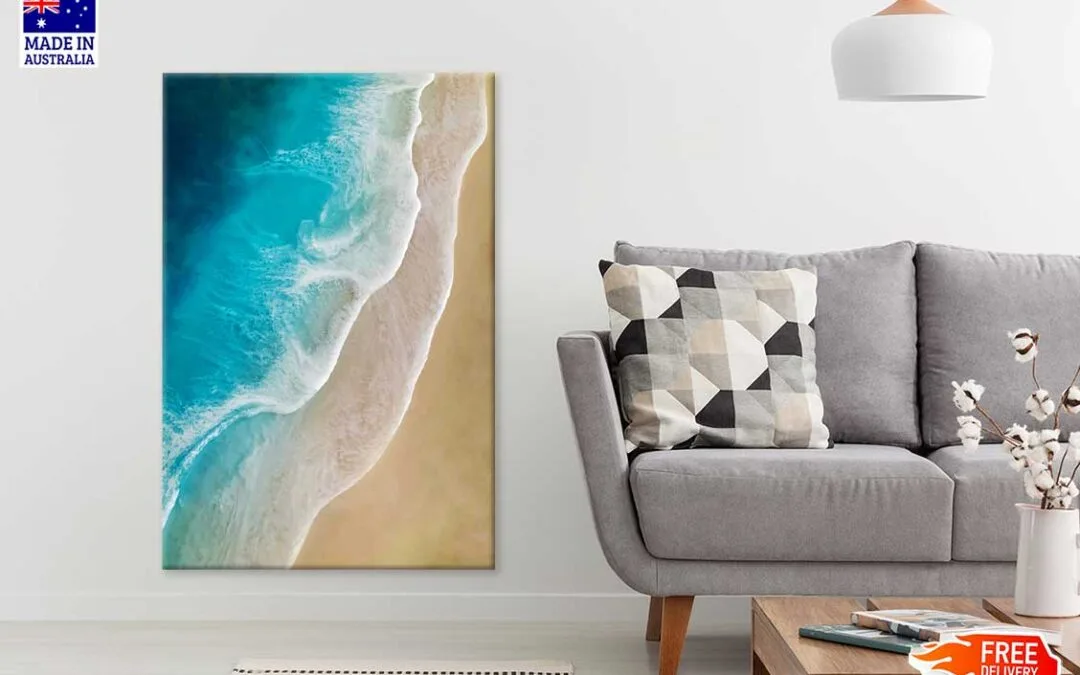 Summer Sunny Beach Aerial View Photograph Print 100% Australian Made