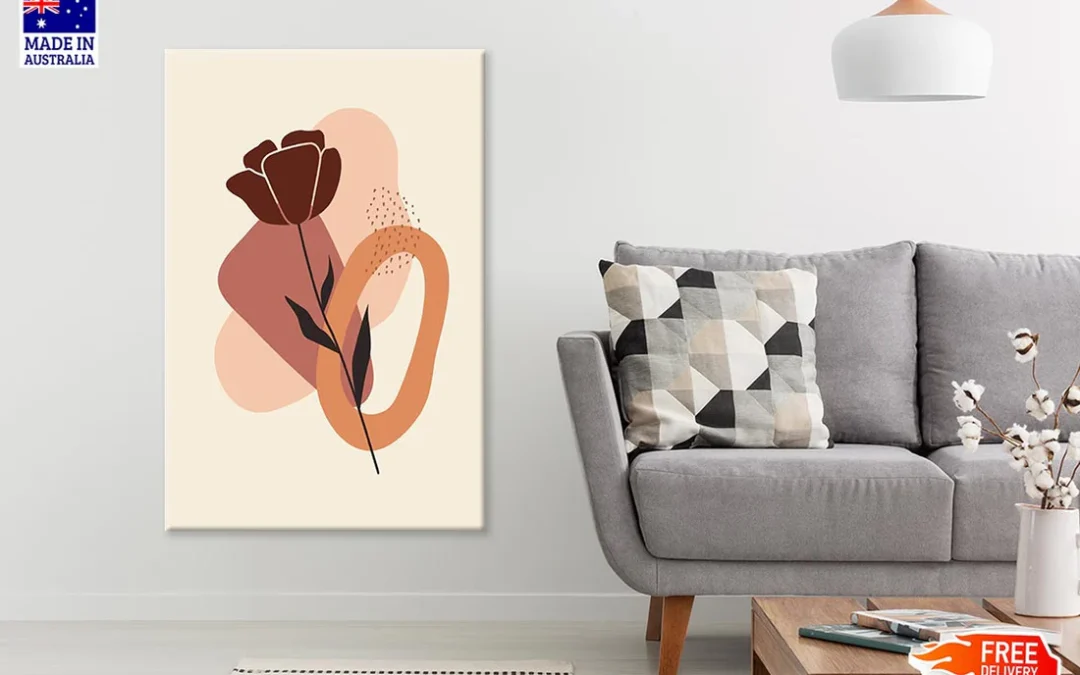 Abstract Shapes & Flower Plant Design Print 100% Australian Made