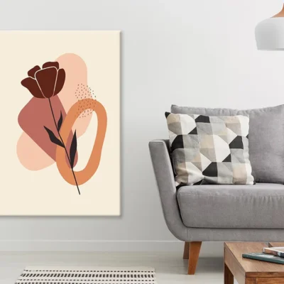 Abstract Shapes & Flower Plant Design Print 100% Australian Made