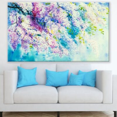Wisteria Flowers Watercolor Painting Print 100% Australian Made