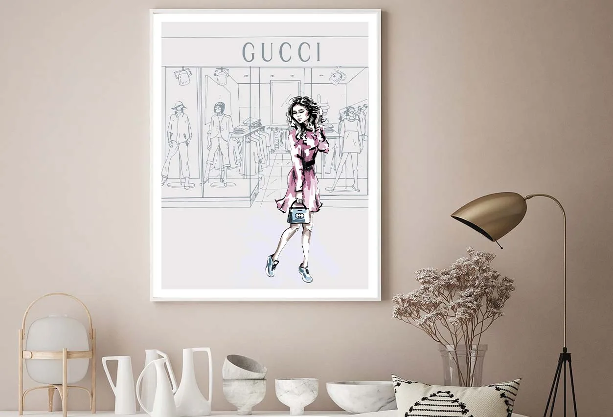 Modern Pink Lady with Fashion Store Design Home Decor Premium Quality Poster Print Choose Your Sizes - Image 2