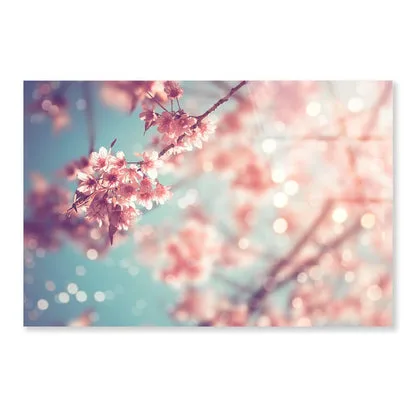 Close-Up Of Beautiful Vintage Sakura Tree Flower Acrylic Glass Print Tempered Glass Wall Art 100% Made in Australia Ready to Hang - Image 4