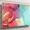 Red & Gold Abstract Wall Art UV Direct Aluminum Print Australian Made Quality
