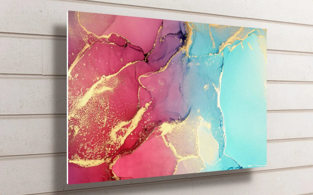 Red & Gold Abstract Wall Art UV Direct Aluminum Print Australian Made Quality