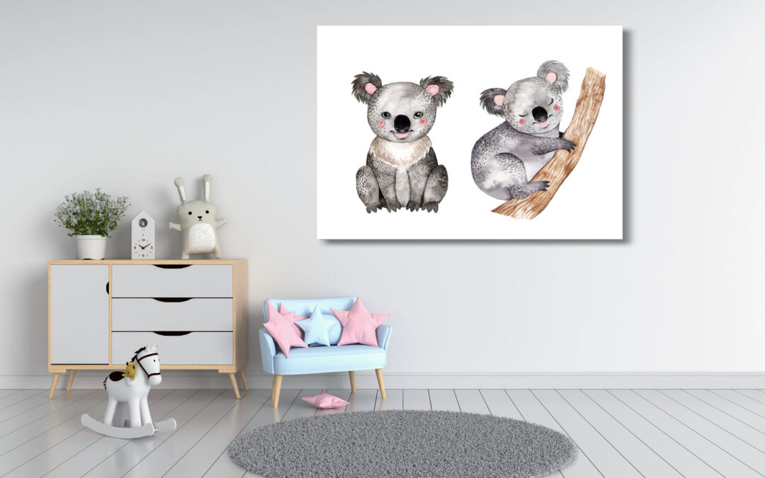 Watercolour Koal Kids Art Print 100% Australian Made