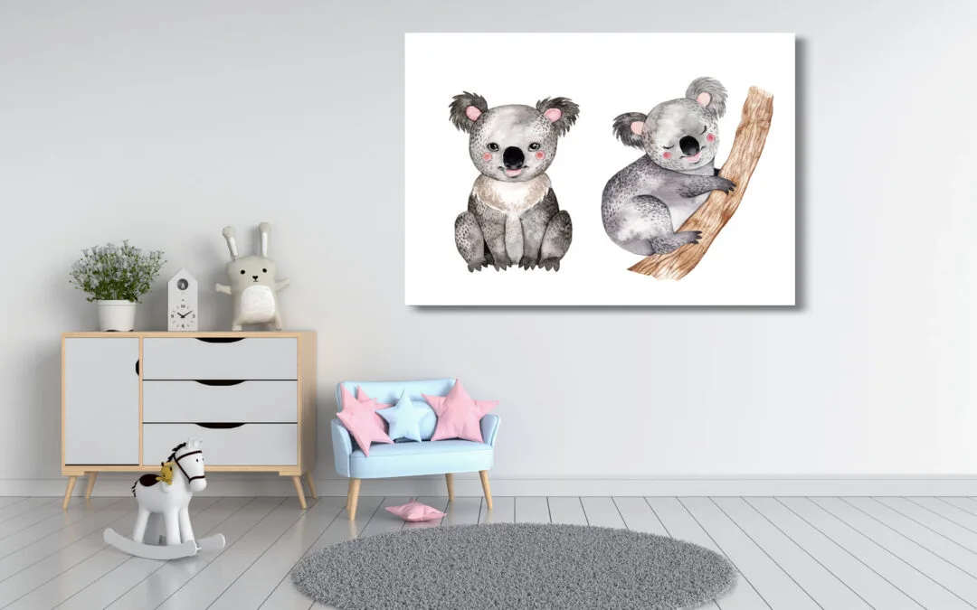 Watercolour Koal Kids Art Print 100% Australian Made
