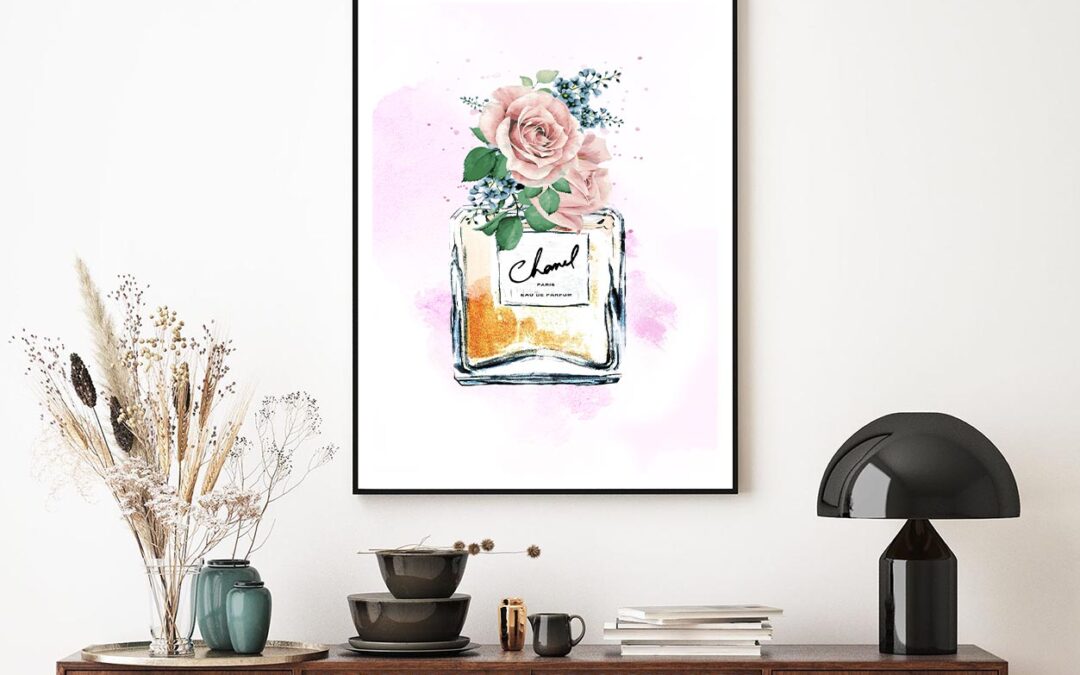 Luxury Yellow Colored Perfume Design Home Decor Premium Quality Poster Print Choose Your Sizes