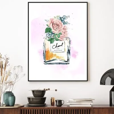 Luxury Yellow Colored Perfume Design Home Decor Premium Quality Poster Print Choose Your Sizes