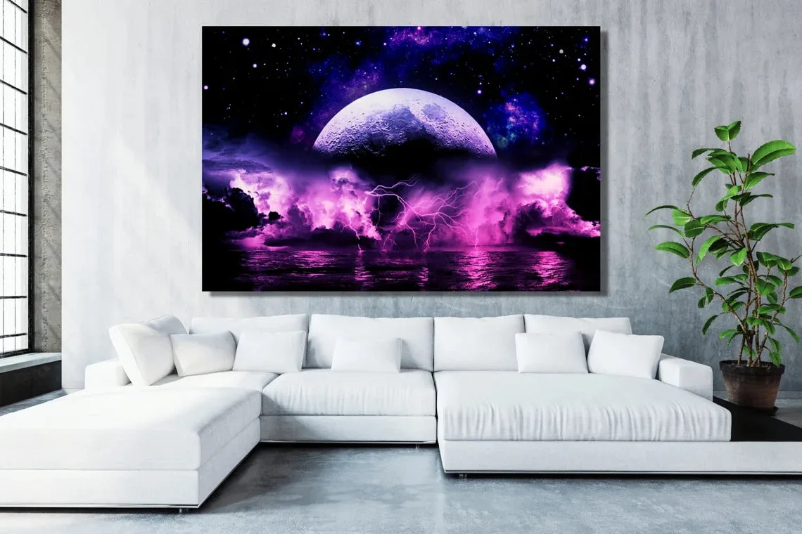 Full Moon Lightning Strike UV Direct Aluminum Print Australian Made Quality - Image 4