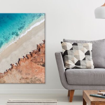 Sand Beach & Red Cliffs Aerial View Photograph Print 100% Australian Made