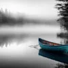 Boat in a Pristine Lake Stunning Design Print 100% Australian Made - Image 3