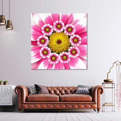 Square Canvas Pink Flowers Digital Design High Quality Print 100% Australian Made