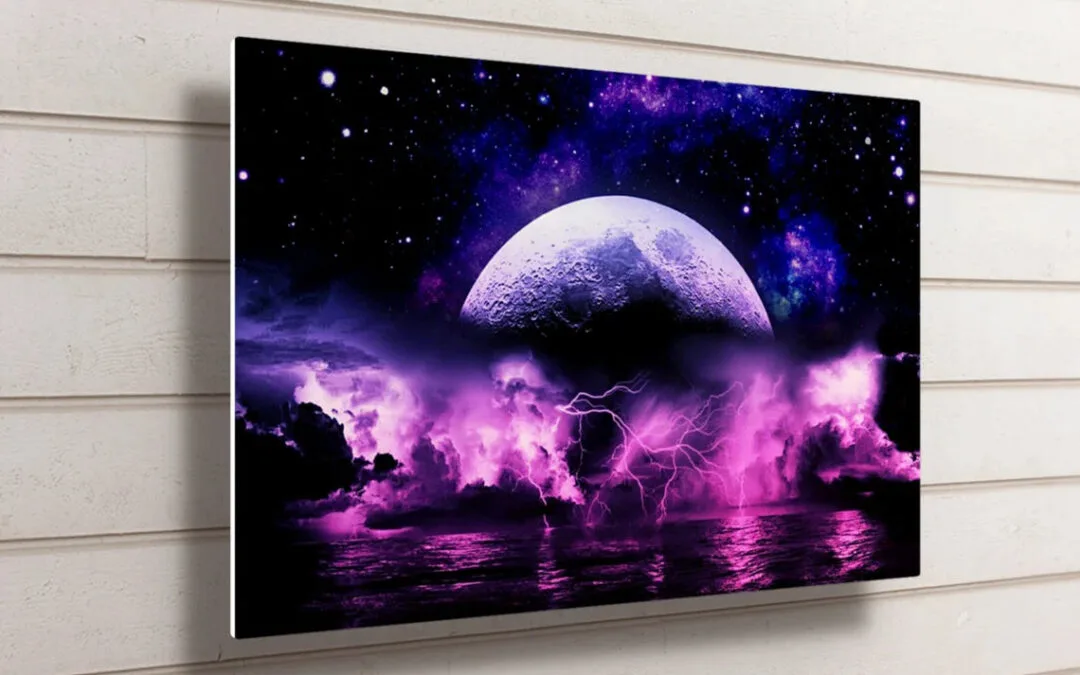 Full Moon Lightning Strike UV Direct Aluminum Print Australian Made Quality