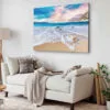 Bella Home Myrtos Seawaves With Pink & Blue Sky Print Canvas Ready to hang - Image 2