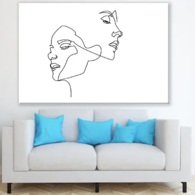 Woamn Faces and Hairstyle B&W Line Art Design Print 100% Australian Made