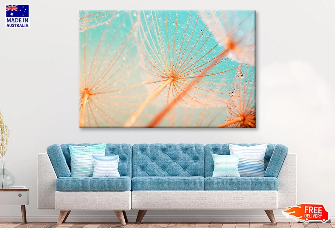 Dandelion Seed with Water Drops Wall Art Decor 100% Australian Made - Image 2