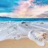 Bella Home Myrtos Seawaves With Pink & Blue Sky Print Canvas Ready to hang - Image 3