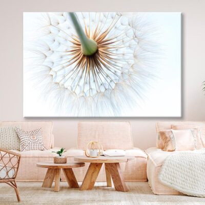 Dandelion With Seeds Blowing in The Wind Wall Art Decor 100% Australian Made
