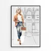 Stylish Brown Girl with Fashion Store Design Home Decor Premium Quality Poster Print Choose Your Sizes - Image 3