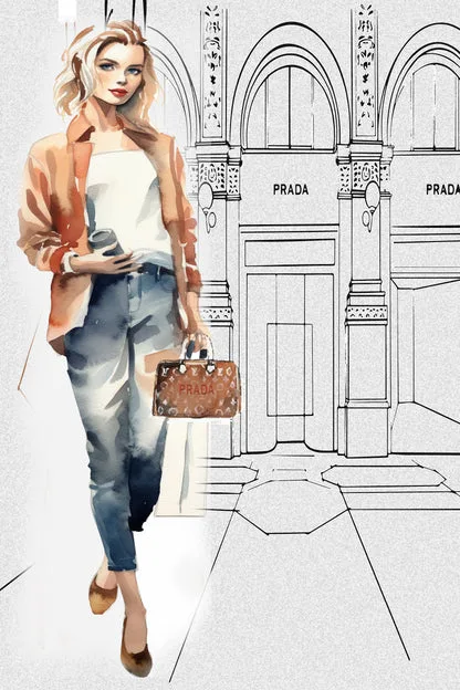 Stylish Brown Girl with Fashion Store Design Home Decor Premium Quality Poster Print Choose Your Sizes - Image 4