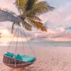 Tropical Beach Sunset with Swing Photograph Print 100% Australian Made - Image 3