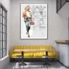 Stylish Brown Girl with Fashion Store Design Home Decor Premium Quality Poster Print Choose Your Sizes