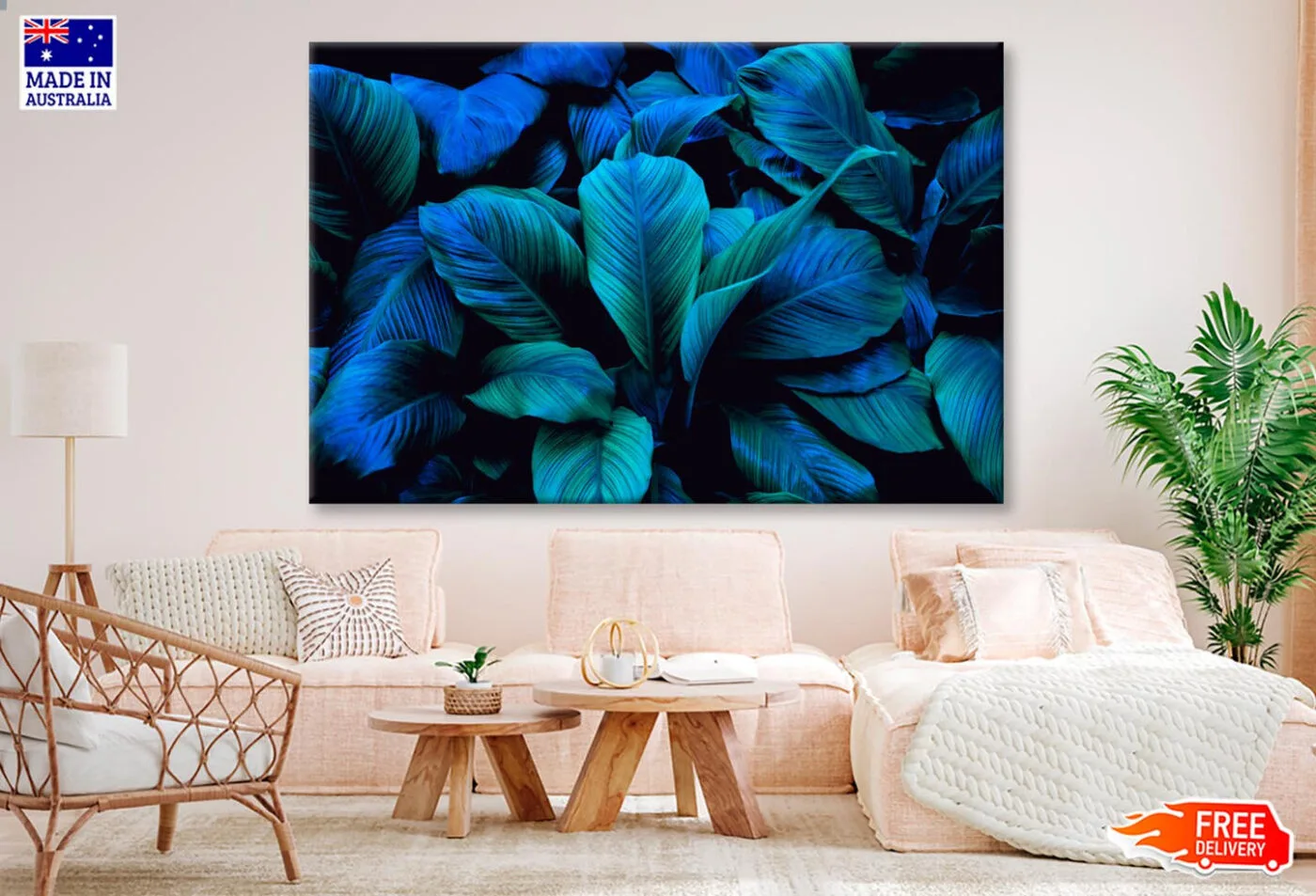 Leaves Of Spathiphyllum Cannifolium Wall Art Decor 100% Australian Made - Image 2