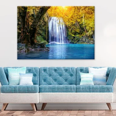 Erawan Waterfall In Autumn falls Print 100% Australian Made