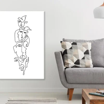 Human Faces Line Art Design Print 100% Australian Made