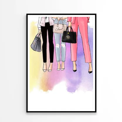 Fashion Women with Elegant Handbags Design Home Decor Premium Quality Poster Print Choose Your Sizes - Image 3