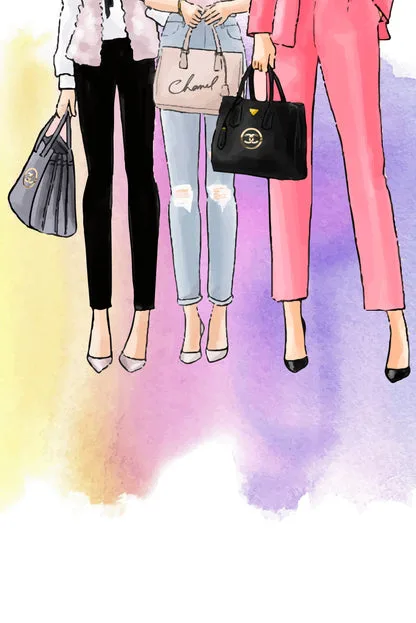 Fashion Women with Elegant Handbags Design Home Decor Premium Quality Poster Print Choose Your Sizes - Image 4