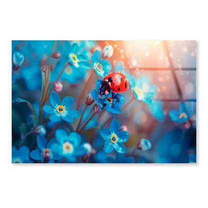 Ladybug Perched on A Vibrant Flower Acrylic Glass Print Tempered Glass Wall Art 100% Made in Australia Ready to Hang - Image 4