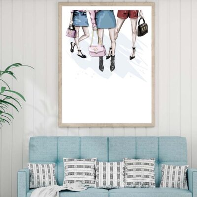 Modern Women with Elegant Handbags Design Home Decor Premium Quality Poster Print Choose Your Sizes