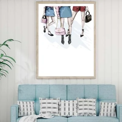 Modern Women with Elegant Handbags Design Home Decor Premium Quality Poster Print Choose Your Sizes