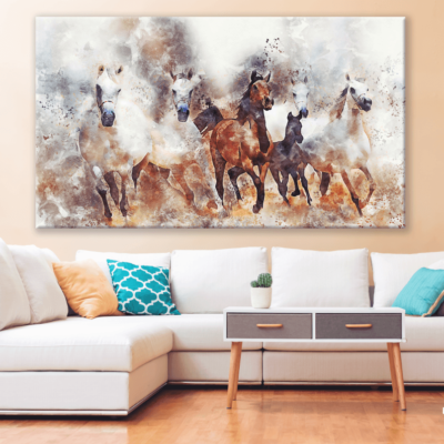 Horses Running Painting Print 100% Australian Made