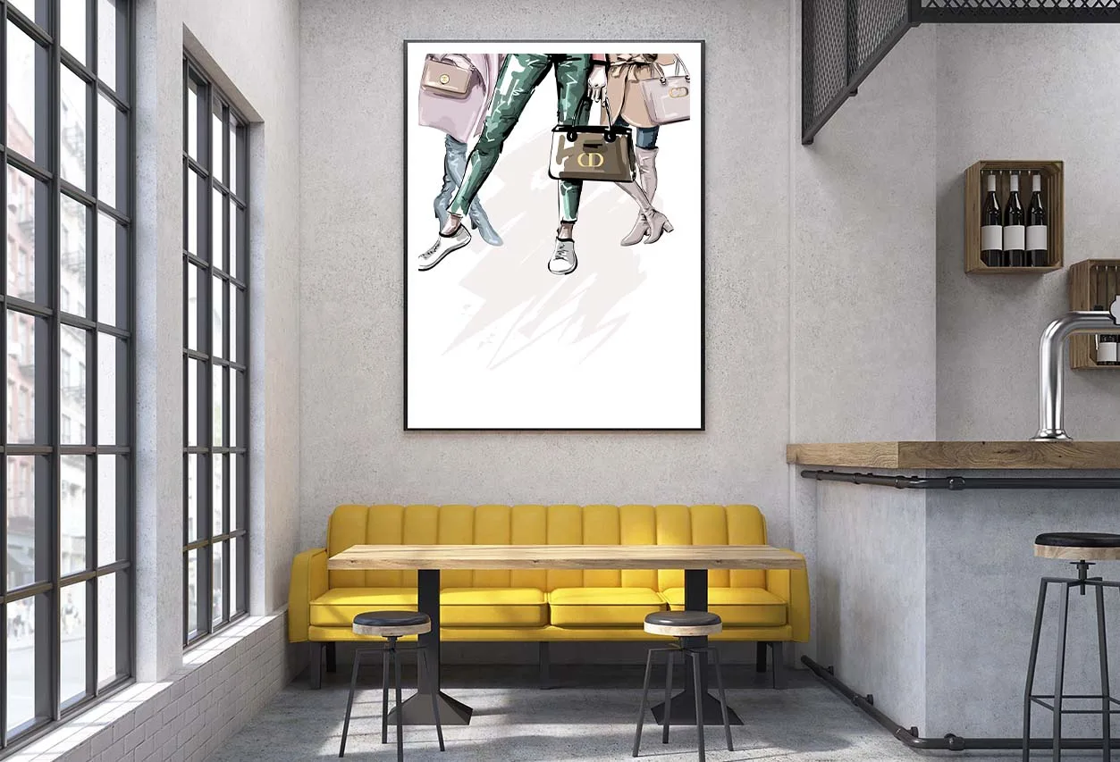 Fancy Ladies with Their Luxury Bags Design Home Decor Premium Quality Poster Print Choose Your Sizes - Image 2