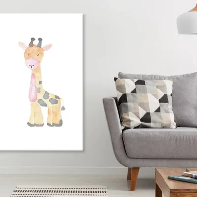 Giraffe Watercolor Painting Nursery & Kids Print 100% Australian Made