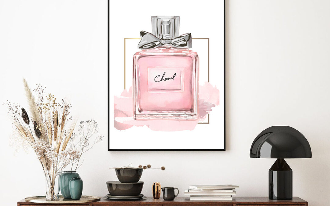 Pink Perfume Bottle Watercolor Print 100% Australian Made