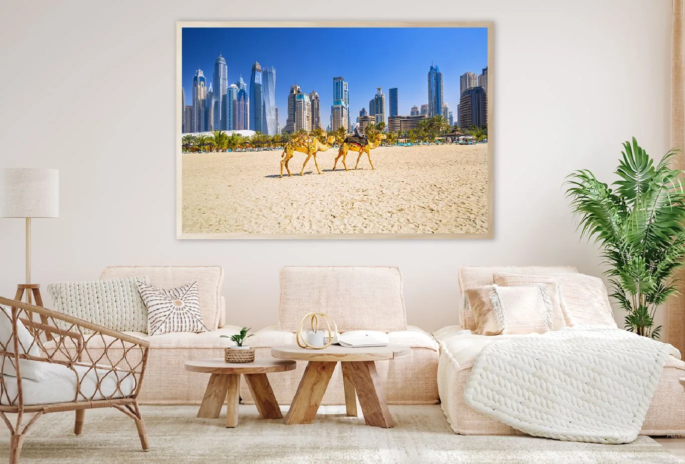 Camels on Jumeirah Sea View in Dubai Home Decor Premium Quality Poster Print Choose Your Sizes - Image 2
